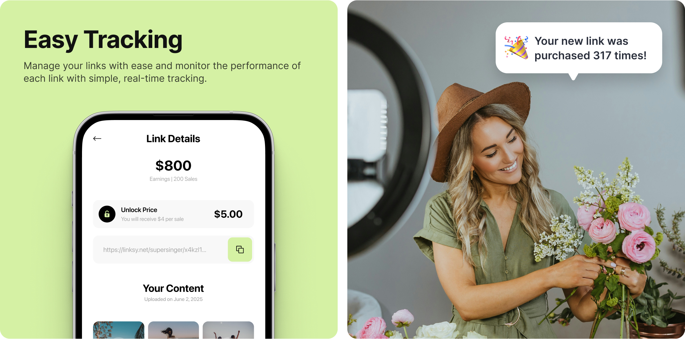 Easy Tracking - Manage your links with ease and monitor the performance of each link with simple, real-time tracking.