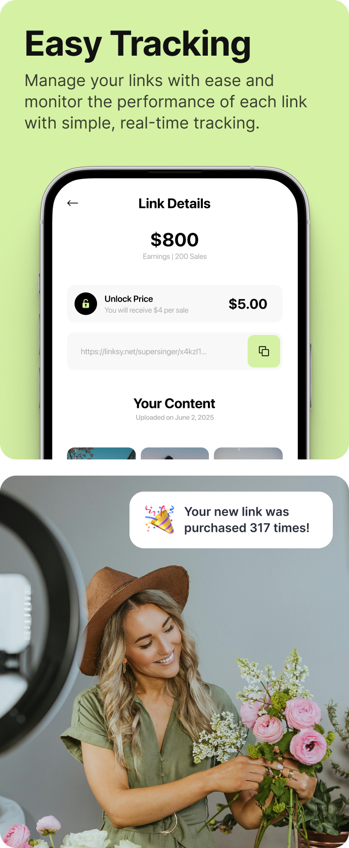 Easy Tracking - Manage your links with ease and monitor the performance of each link with simple, real-time tracking.